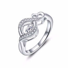 Infinity Heart Dancing Diamond Rings Schmuck 925 Silber Ring